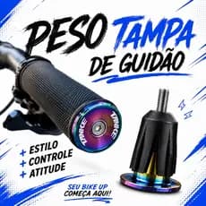 Tampa De Guidão Camaleão - Peso Para Bike Luva Manopla Alumínio TANKE Camaleão Bike Bicicleta Freeride Grau MTB Rainbow