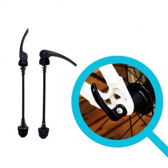 Par Blocagem De Roda Cubo Dianteiro Traseiro Furado Saca Rápido Eixo Furado Bicicleta Bike MTB Urban Aço Resistente