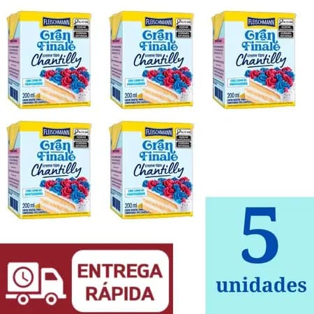 Creme de Chantilly Gran Finale Fleischmann 200ml Kit 5 Unidades