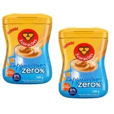 Kit 4 Cappuccino Zero% Três Corações 180g | Zero Lactose e Sem Açúcar | Sabor Intenso e Saudável