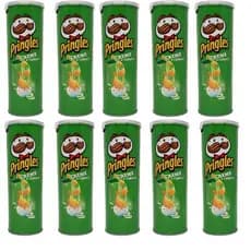 Kit 10 Unidades Batatas Pringles Creme com Cebola Original 121g - Super Oferta