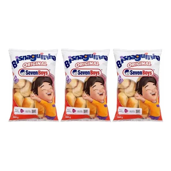 Kit 3 Pão Bisnaguinha Original Seven Boys Pacote 300g