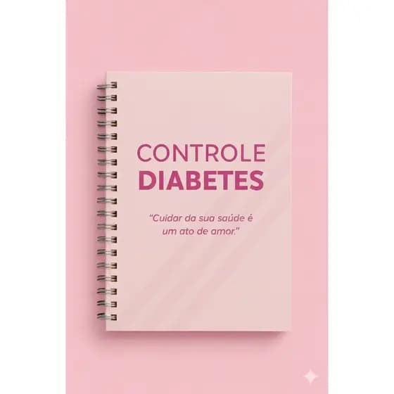 Caderno de Controle de Diabetes – Cuide da sua saúde com estilo e organização!