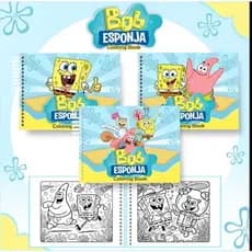KIT COM CANETA TOUCH Livro de Colorir - BOB ESPONJA 50 FOLHAS 120G - PERSONALIZADO