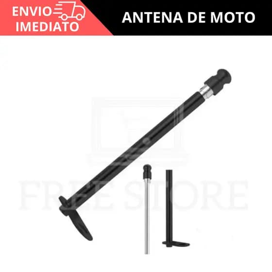 Antena de Moto Corta Linha de Pipa Retrátil Anti Cerol Aço Inox Guidão
