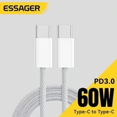 Cabo De Carregamento Essager 60w Tipo C/ Tipo C 1 metro