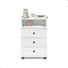 Mesinha Quarto Cabeceira Luxo New Ej Novo 3 Gavetas - Cores