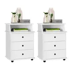 Kit Mesa de cabeceira Quarto luxo com 3 gavetas varias cores