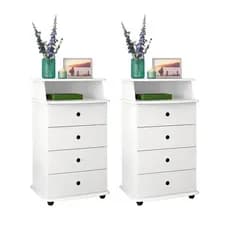 Kit Mesinha Cabeceira Luxo New II EJ Novo Decorativo 4 Gav