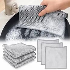 Kit 5/10/15/20 Panos De Limpeza Aço Premium Arear Panela Louça Fogão Toalha Tira Gordura Reutilizável