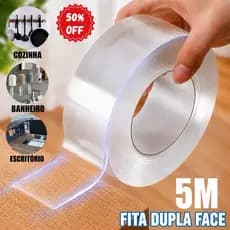 Fita Dupla Face Extra Forte Transparente NanoGel Silicone Adesiva Cola na Parede Móv