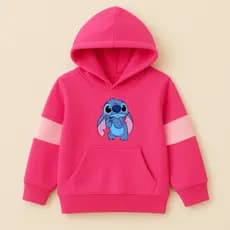 Moletom Infantil Stitch Menina Casaco Flanelado com Capuz para o Frio Fofo
