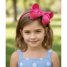 Arquinho infantil / tiara infantil com laço jeans laço infantil rosa menina