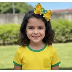 Laço boutique no tema do Brasil copa do mundo menina bebê criança laço do Brasil