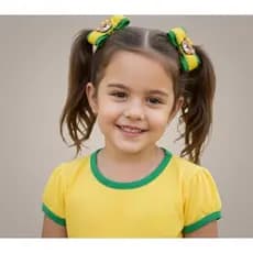 Par de laços no tema do Brasil copa do mundo Laços nas cores do Brasil Brazil