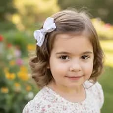 Laço infantil laço branco laço menina laço de gorgurão laço coração