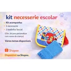 Kit Higiene Escolar Personalizado – Necessaire + Toalhinha | Ideal para Escola