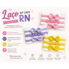 Kit Laço RN 3 Peças para Bebê 5cm em Fita Gorgorão | Laços Recém-Nascida Delicados