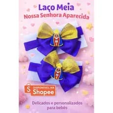 Laços Infantil Nossa Senhora Aparecida  – Laço para Bebê e Criança – Acessório de Cabelo Delicado Feito à Mão