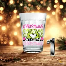 6 Copo de Vidro Personalizado190ml NATAL Frases Engraçadas Americano Criativo Presente Amigo Oculto
