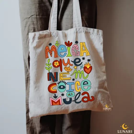 Ecobag Meiga Que Nem Coice em Algodão 100% | Estampa DTF Durável | Sacola Reutilizável Sustentável