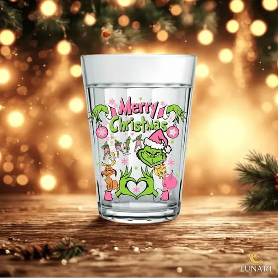 Copo de Vidro Personalizado190ml - Natal Frases Engraçadas Americano Criativo Presente Amigo Oculto