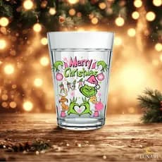 Copo de Vidro Personalizado190ml - Natal Frases Engraçadas Americano Criativo Presente Amigo Oculto