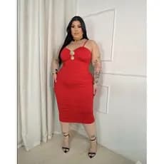 Vestido Festa Midi Plus Size GG G1 | Drapeado Com Aro Luxo | Veste 46-54