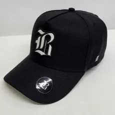 Boné Black Company Preto White Snapback com Aba Curva
