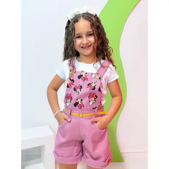 jardineira minei e menina diversas cores