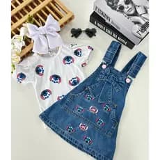 conjunto salopete stitch
