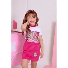 conjunto blogueirinha verão bobie menina infantil tamanhos 2/4/6/8/10