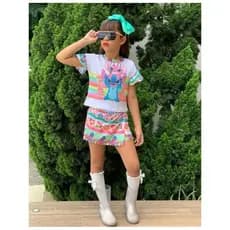conjunto estiloso stitich infantil menina estilosa