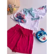 conjunto infantil stitch menina estilosa
