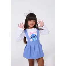 conjunto menina stitch short saia tamanhos 2/4/5/6/8/10