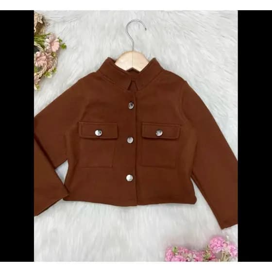 Casaco Infantil Feminino Lã Batida Peluciado Inverno Luxo