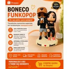 FunkoPop Personalizado Casal Réplica De Foto Boneco 3D Realista Presente Namorados Casamento Aniversário Auto retrato ID