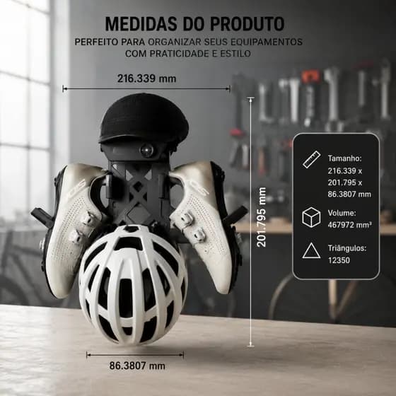 Suporte Parede Bike Capacete Sapatilha Organizador Ciclismo | Suporte para capacete, decoração ciclismo