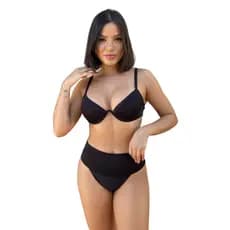 Biquíni Sutiã Aro Inteiro Sustentação Tanga Hot Pants Faixa Fio Duplo