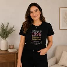 Camiseta Feminina Fabricada em 1996 Qualidade Garantida