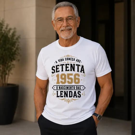 Presente Vovô Marido 70 Anos Camiseta 1956 Nascimento Das Lendas
