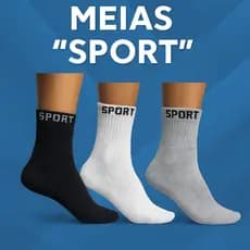 MEIAS GROSSAS SPORT CANO MÉDIO/ALTO KIT 12 PARES, 6 PARES OU 3 PARES CORES À SUA ESCOLHA