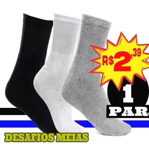 12 PARES DE MEIAS GROSSAS, CORES A SUA ESCOLHA (KITS COM 3 OU 6 PARES TAMBÉM DISPONÍVEIS)