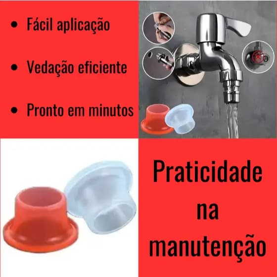 KIT 20 Veda Rosca  Silicone, Veda Junta  Silicone Vedação de Torneira 1/2 e 3/4, vazamentos