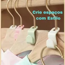 KIT 50 Gancho Extensor de Cabides de Roupa Conector Plástico Empilhável