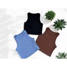 Cropped Feminino Canelada Regata Feminina Camiseta Básica Feminina Cropped Regatinha Cropped canelado básico