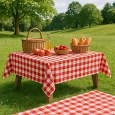 Toalha de Mesa Quadrada Xadrez COZINHA CAMPING Churrasco Pic Nic  Plástico Térmica e impermeável,