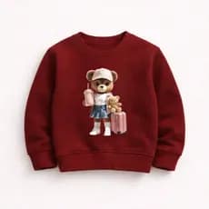 Moletom Gola Careca Infantil Estampa Premium Várias Cores Urso Boné