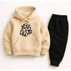 Conjunto De Moletom Premium Streetwear Infantil Jesus Cristo
