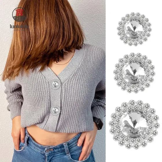 LUOLULULU 10 Pçs/Set Metal Strass Botões De Alta Qualidade Durável Botão De Costura Decoração Artesanal